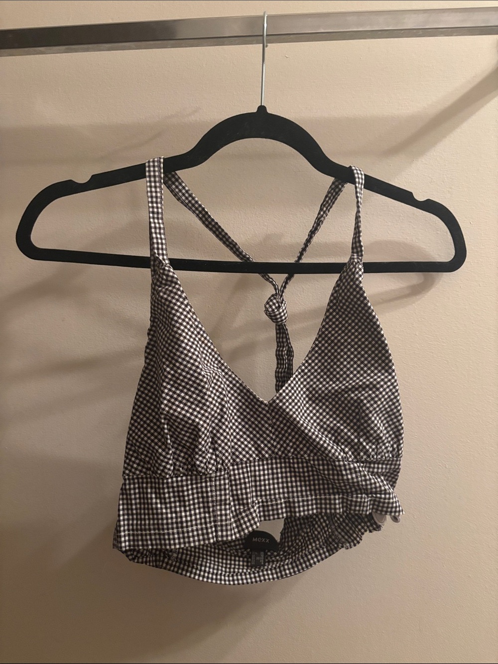 Mexx Black and White Gingham Crop Top